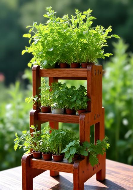 Vertical Cedar Herb Stand